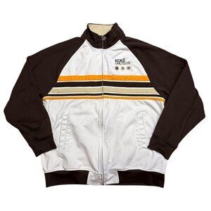 Y2K Ecko Unltd Full Zip Track Jacket‎ Brown/White/Orange City Skyline XL